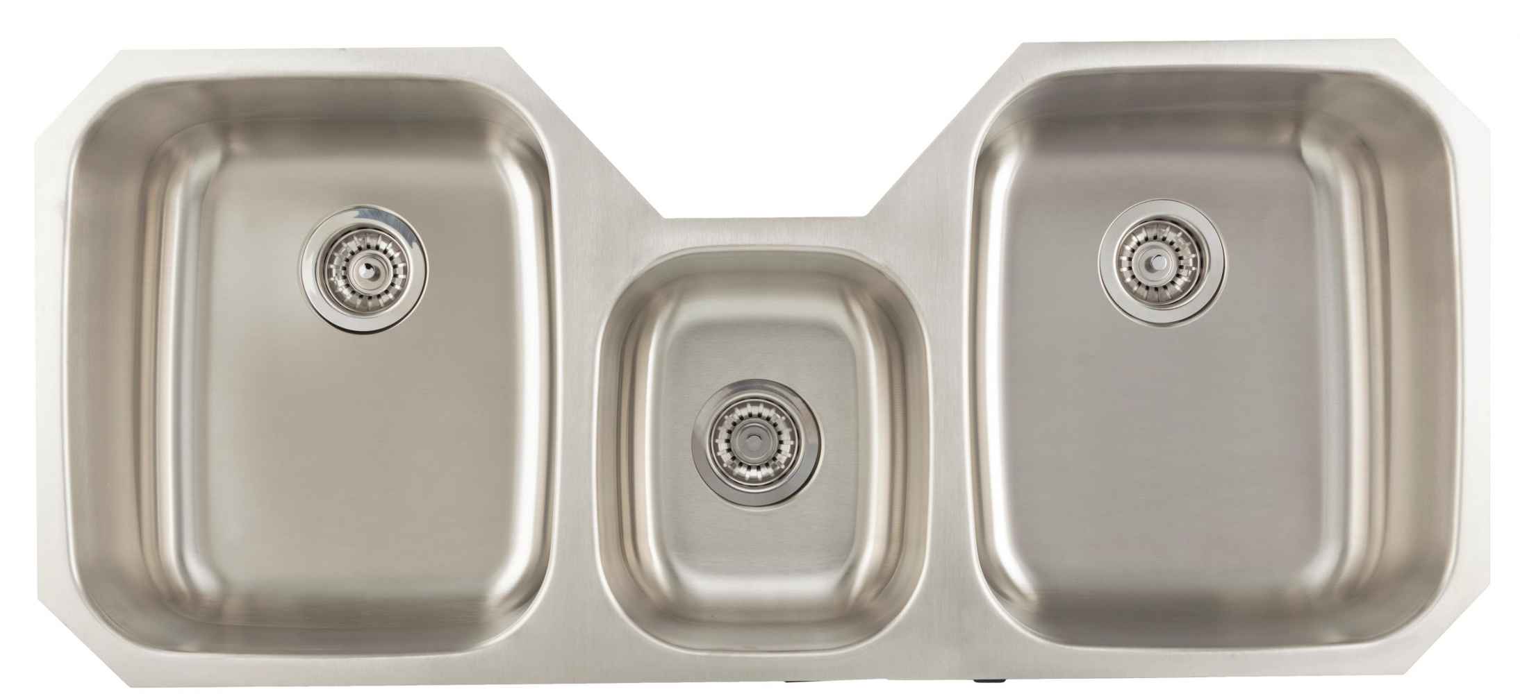 46.875-in. W CSA Approved Stainless Steel Kitchen Sink With 3 Bowl And 18 Gauge