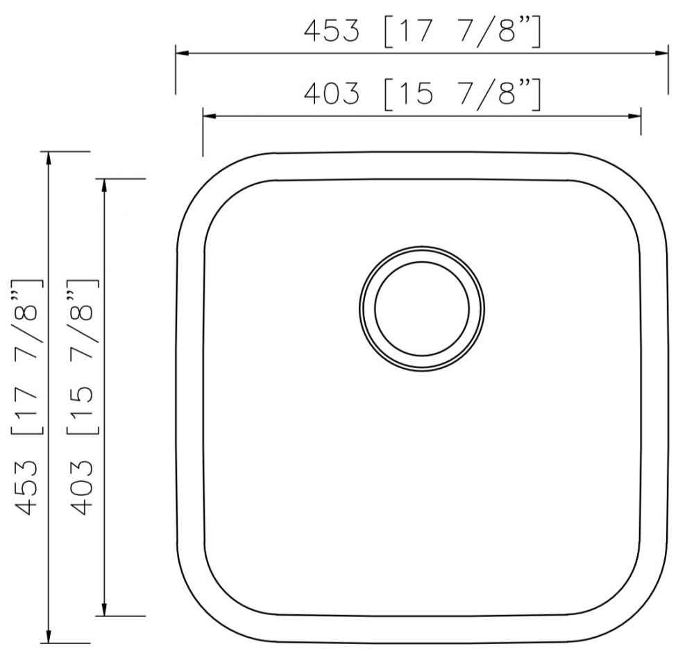 17.875-in. W CSA Approved Stainless Steel Kitchen Sink With 1 Bowl And 18 Gauge