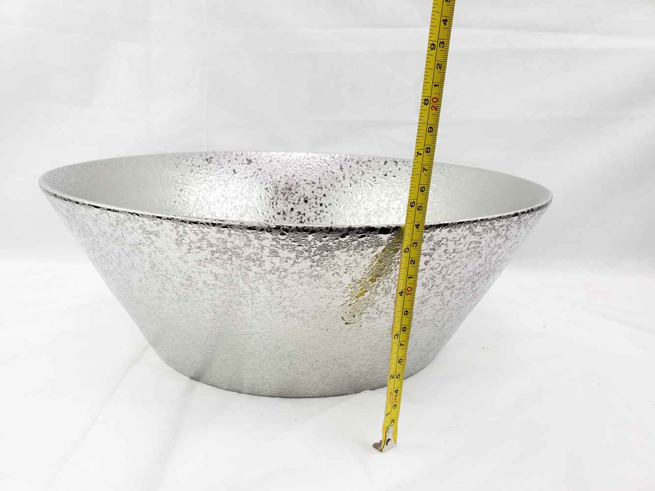 15.94-in. x 15.94-in. Round Bathroom Vessel Sink Silver Enamel Glaze