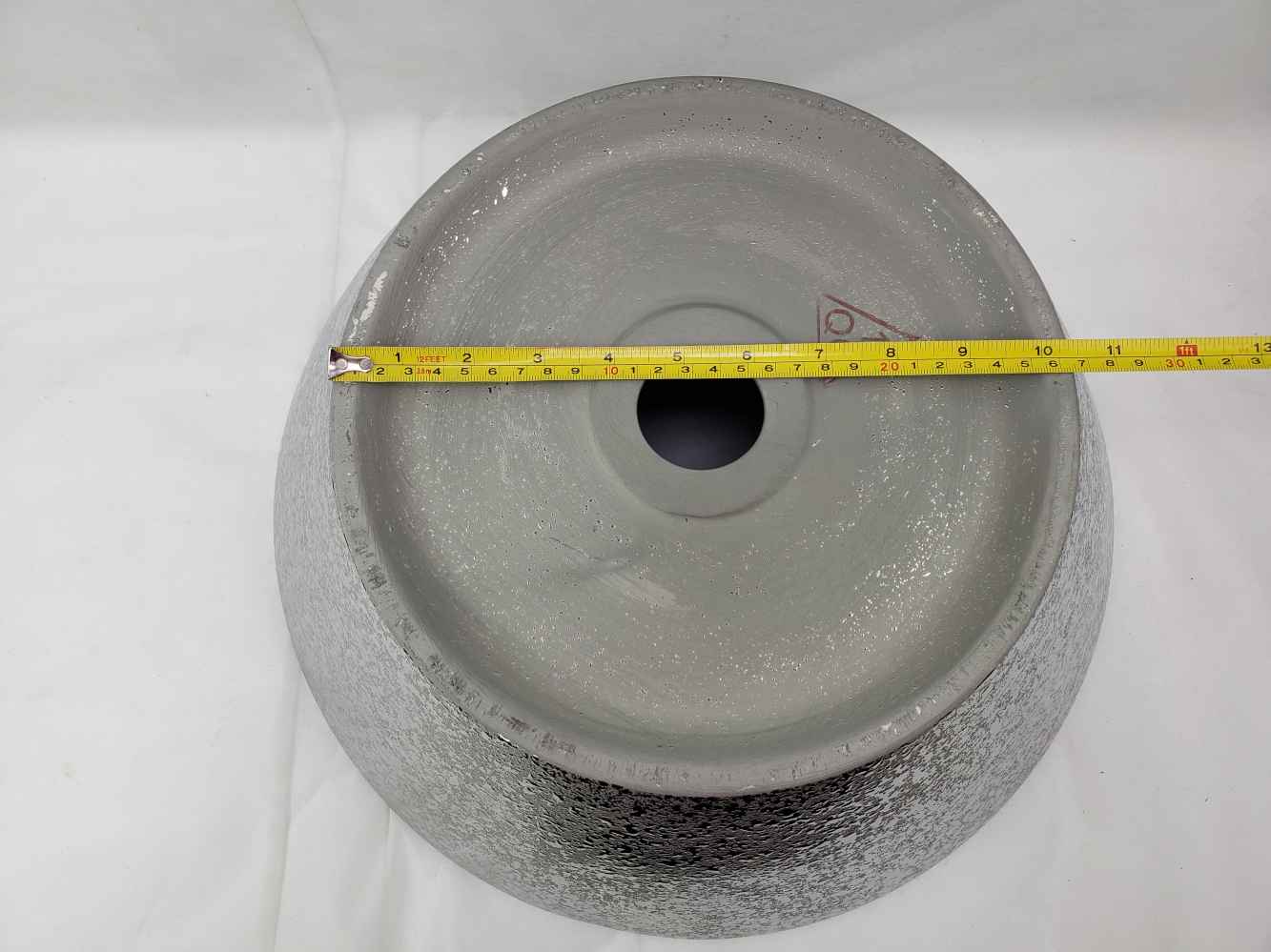15.94-in. x 15.94-in. Round Bathroom Vessel Sink Silver Enamel Glaze
