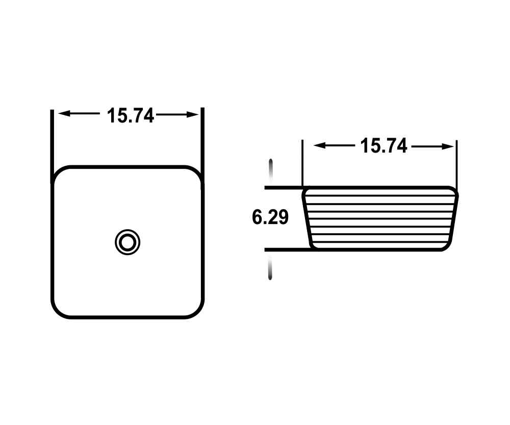 15.74-in. x 15.74-in. Unique Bathroom Vessel Sink White Enamel Glaze