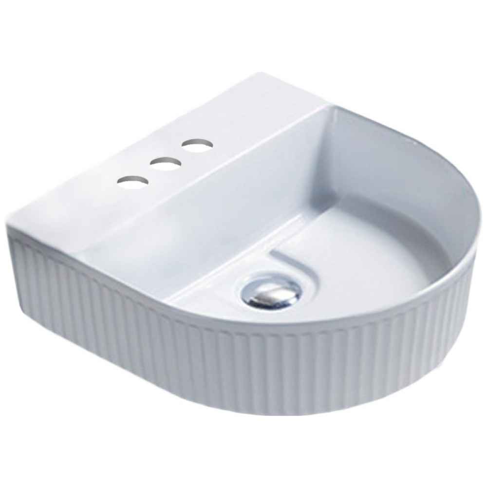 15.74-in. x 15.74-in. Unique Bathroom Vessel Sink White Enamel Glaze