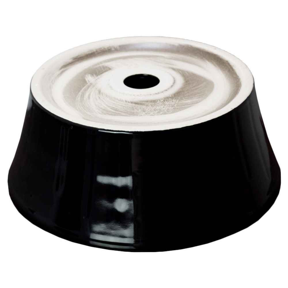 14.09-in. x 14.09-in. Round Bathroom Vessel Sink Black Enamel Glaze