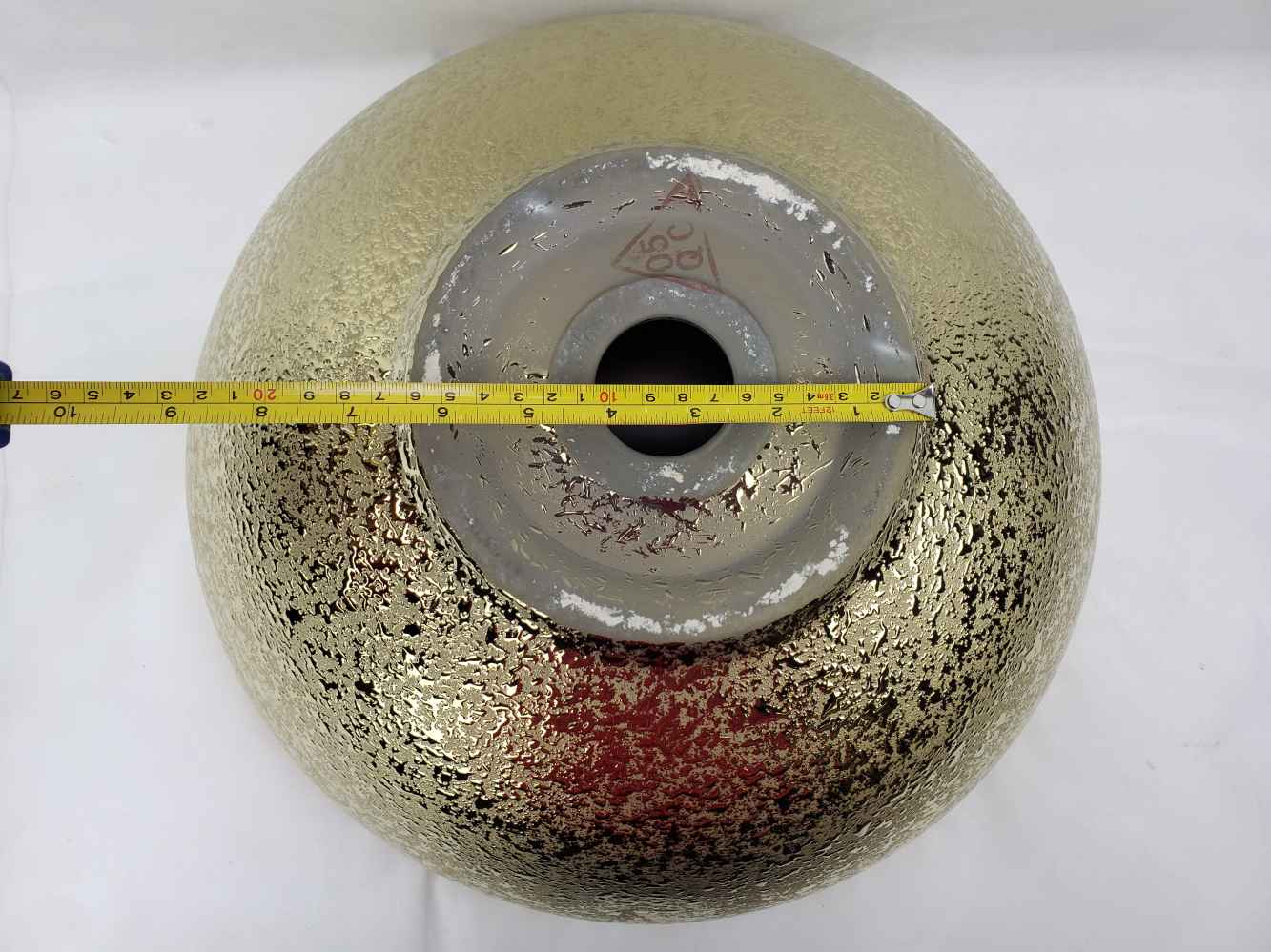 16.34-in. x 16.34-in. Round Bathroom Vessel Sink Gold Enamel Glaze
