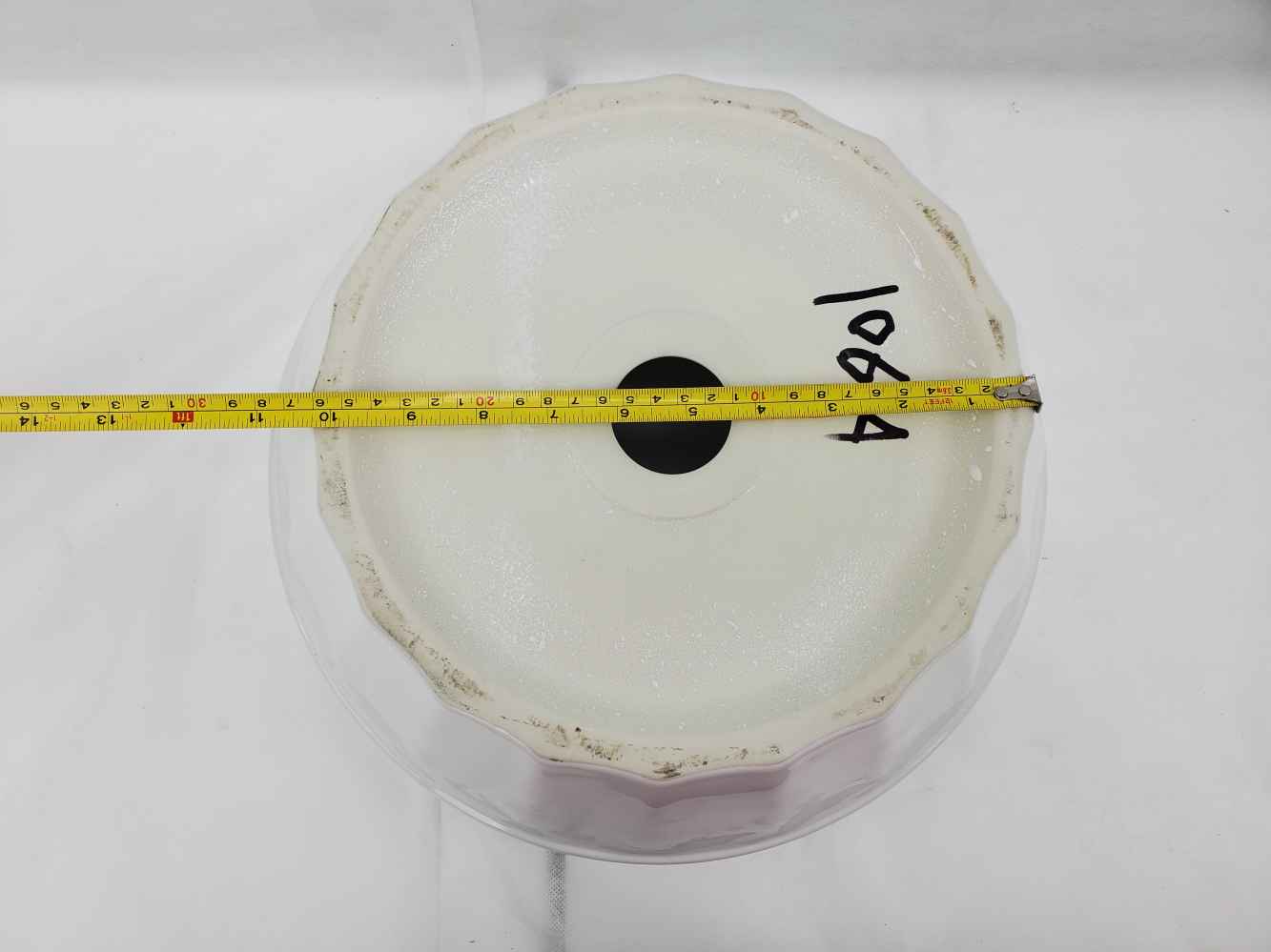 14.09-in. x 14.09-in. Round Bathroom Vessel Sink White Enamel Glaze
