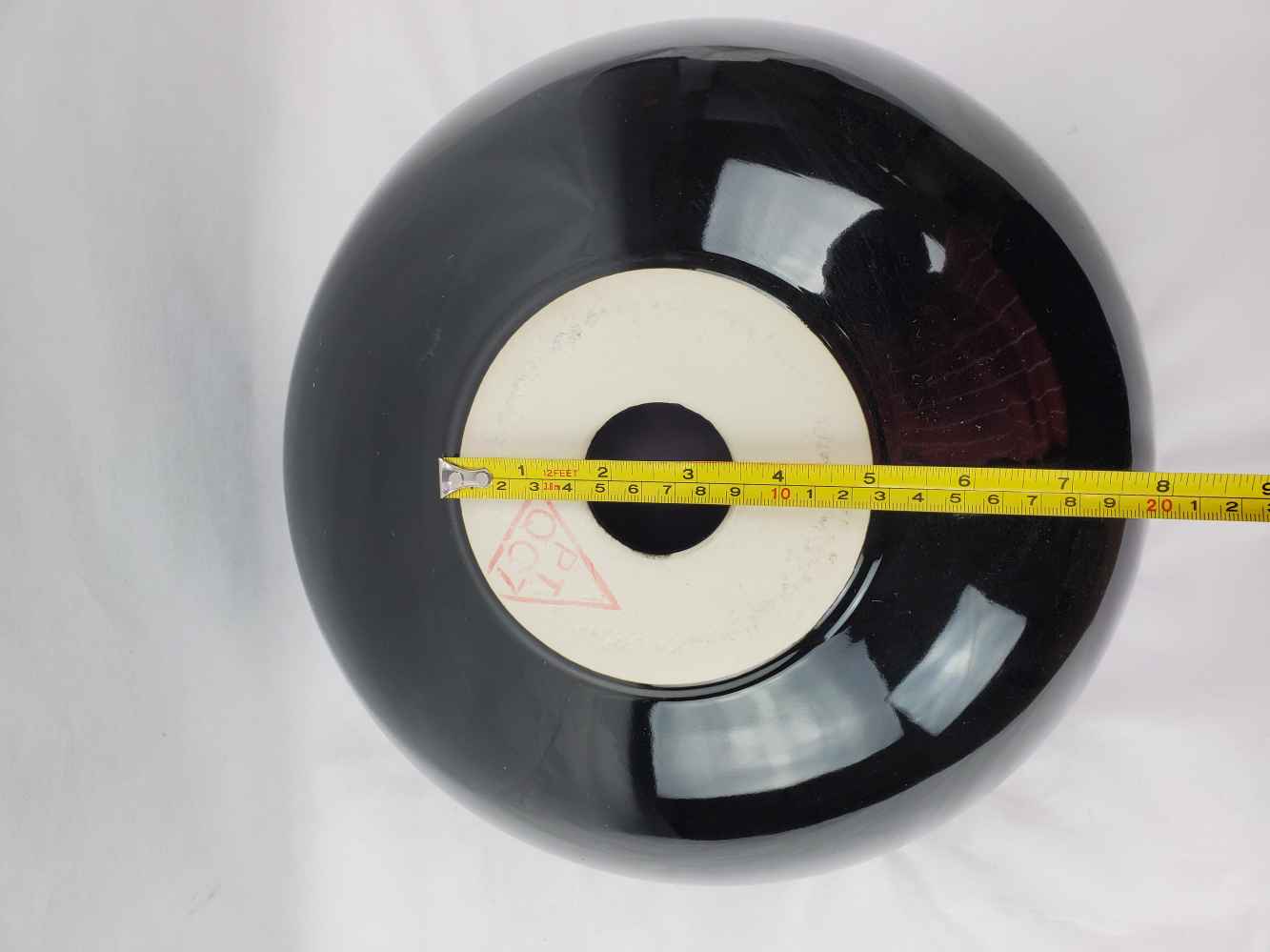 14.09-in. x 14.09-in. Round Bathroom Vessel Sink Black Enamel Glaze