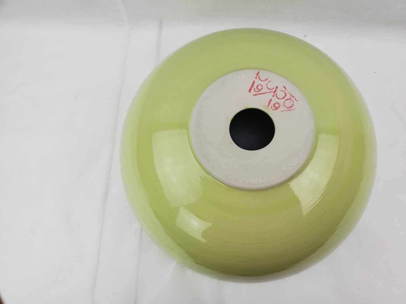 14.09-in. x 14.09-in. Round Bathroom Vessel Sink Olive Swirl Enamel Glaze