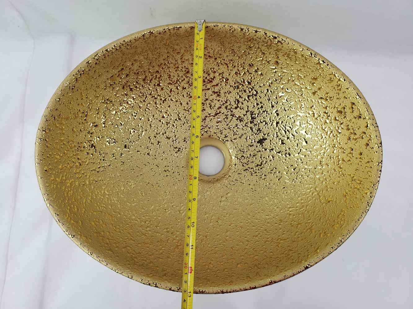 15.94-in. x 13-in. Oval Bathroom Vessel Sink Gold Enamel Glaze