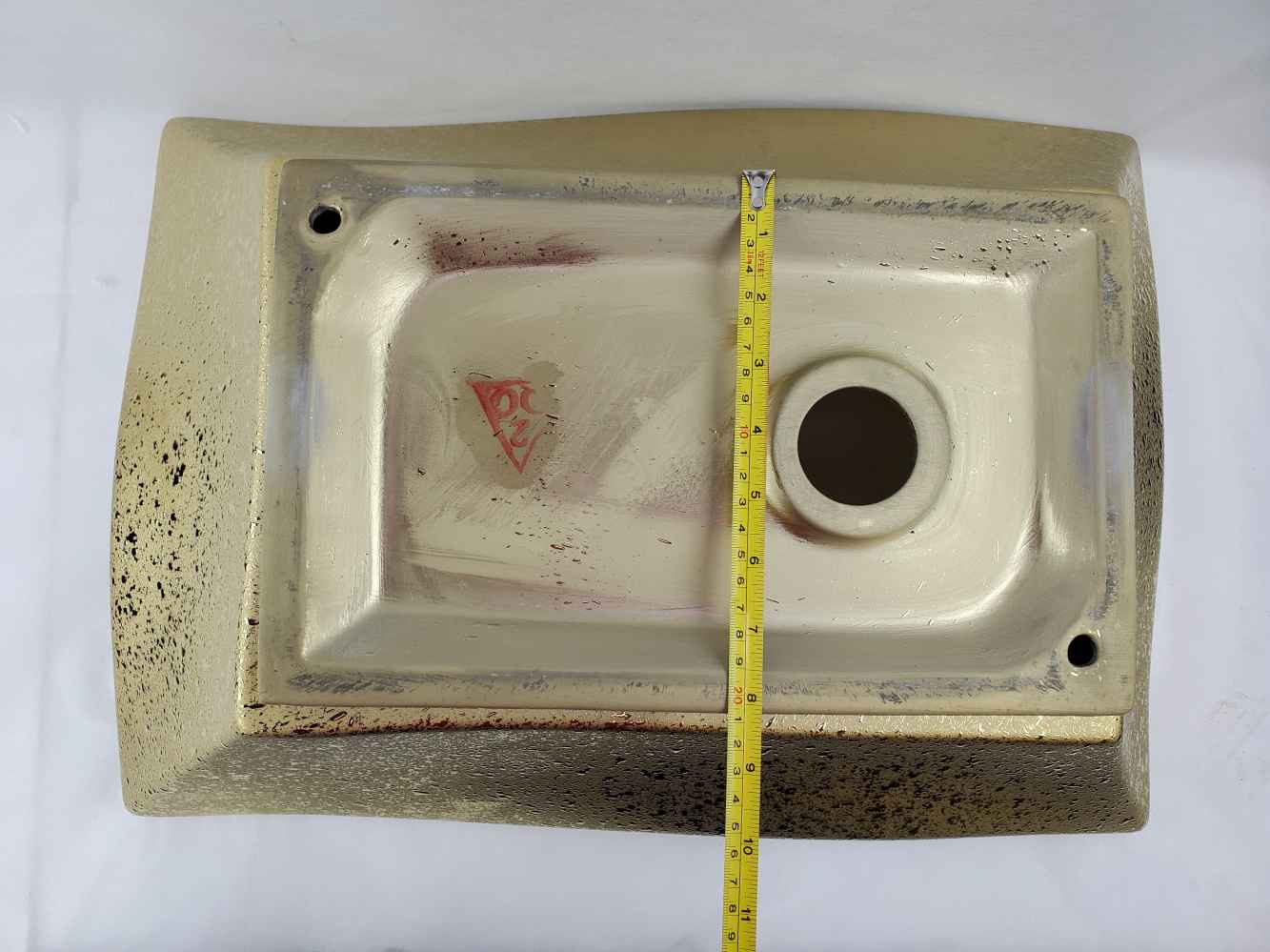 20.08-in. x 14.17-in. Rectangle Bathroom Vessel Sink Gold Enamel Glaze