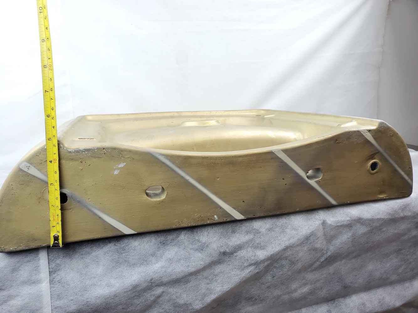 23.62-in. x 18.7-in. Rectangle Bathroom Vessel Sink Gold Enamel Glaze