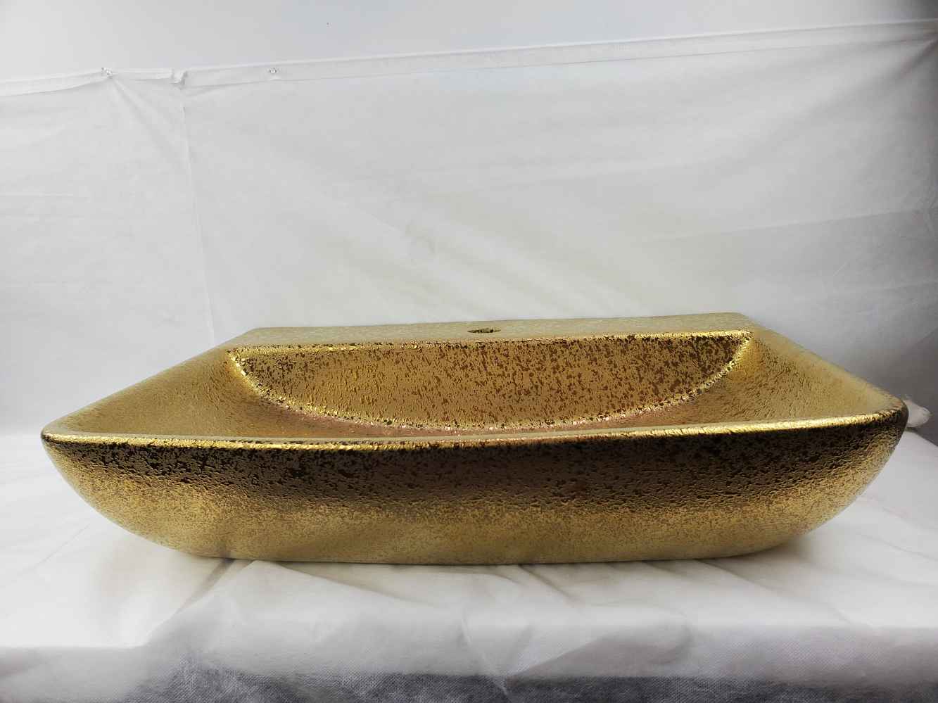 23.62-in. x 18.7-in. Rectangle Bathroom Vessel Sink Gold Enamel Glaze