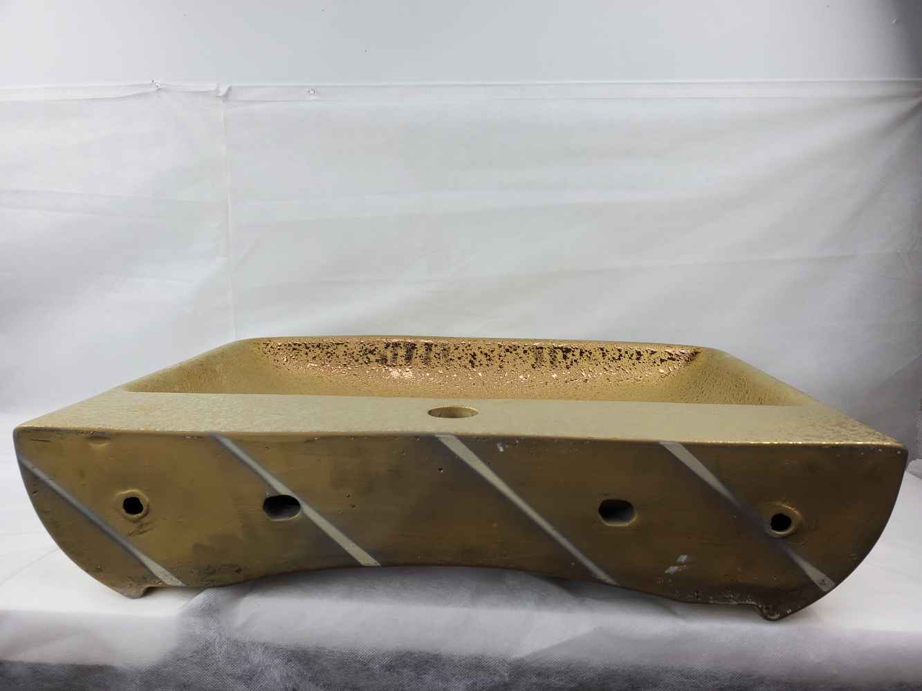 23.62-in. x 18.7-in. Rectangle Bathroom Vessel Sink Gold Enamel Glaze