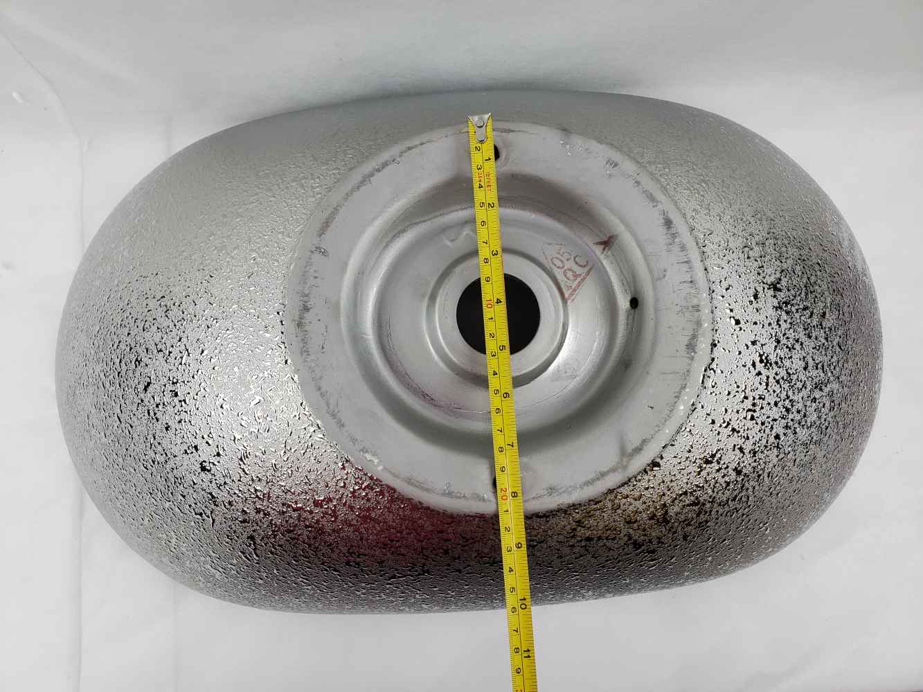24.21-in. x 14.17-in. Oval Bathroom Vessel Sink Silver Enamel Glaze
