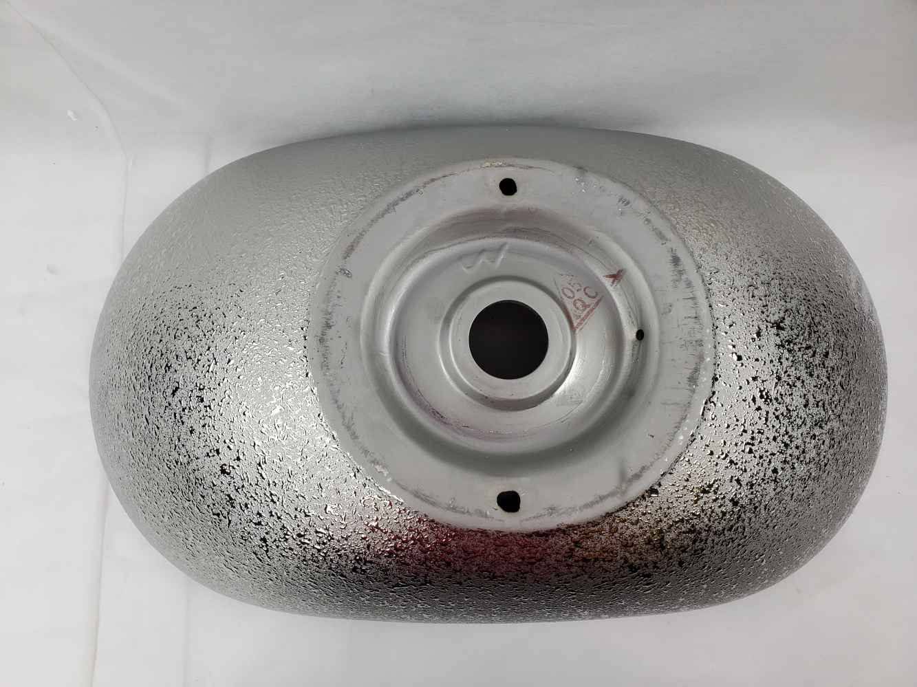 24.21-in. x 14.17-in. Oval Bathroom Vessel Sink Silver Enamel Glaze