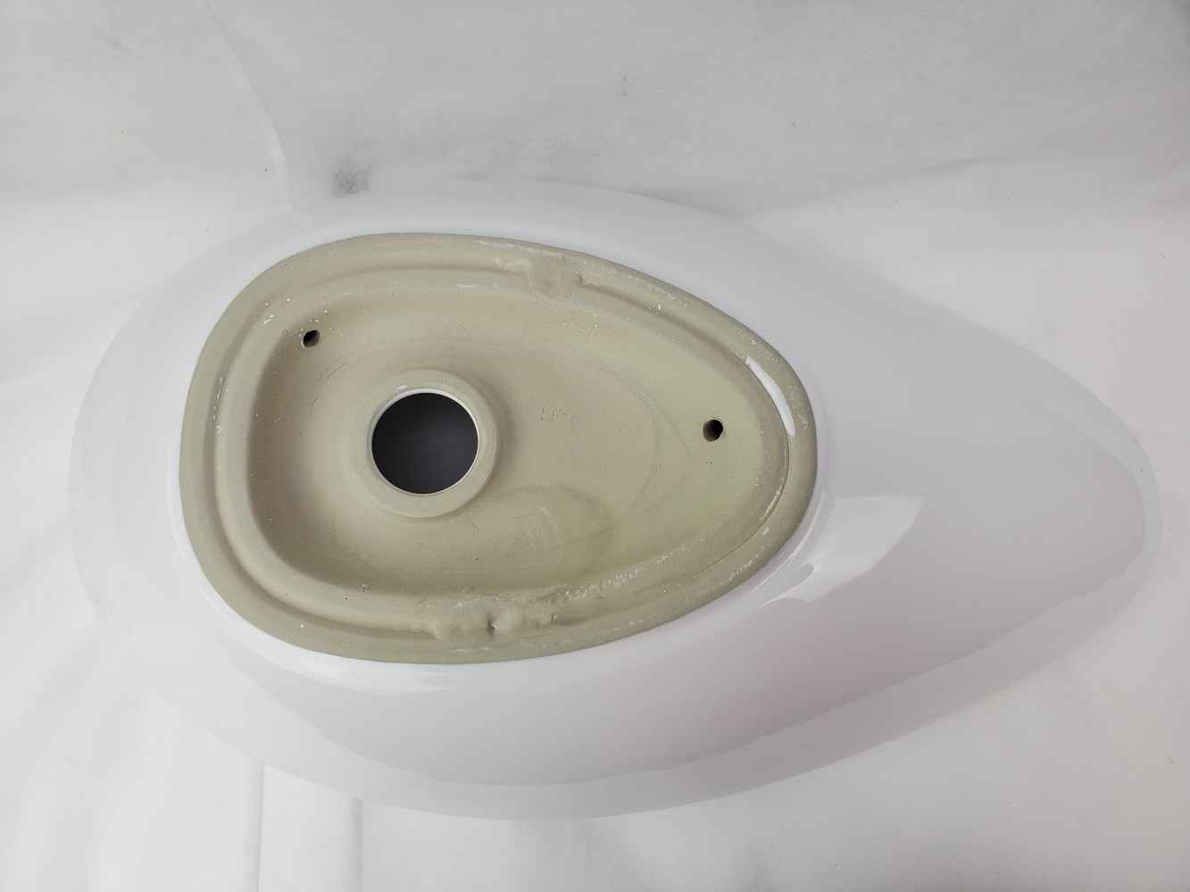 24.01-in. x 14.6-in. Oval Bathroom Vessel Sink White Enamel Glaze