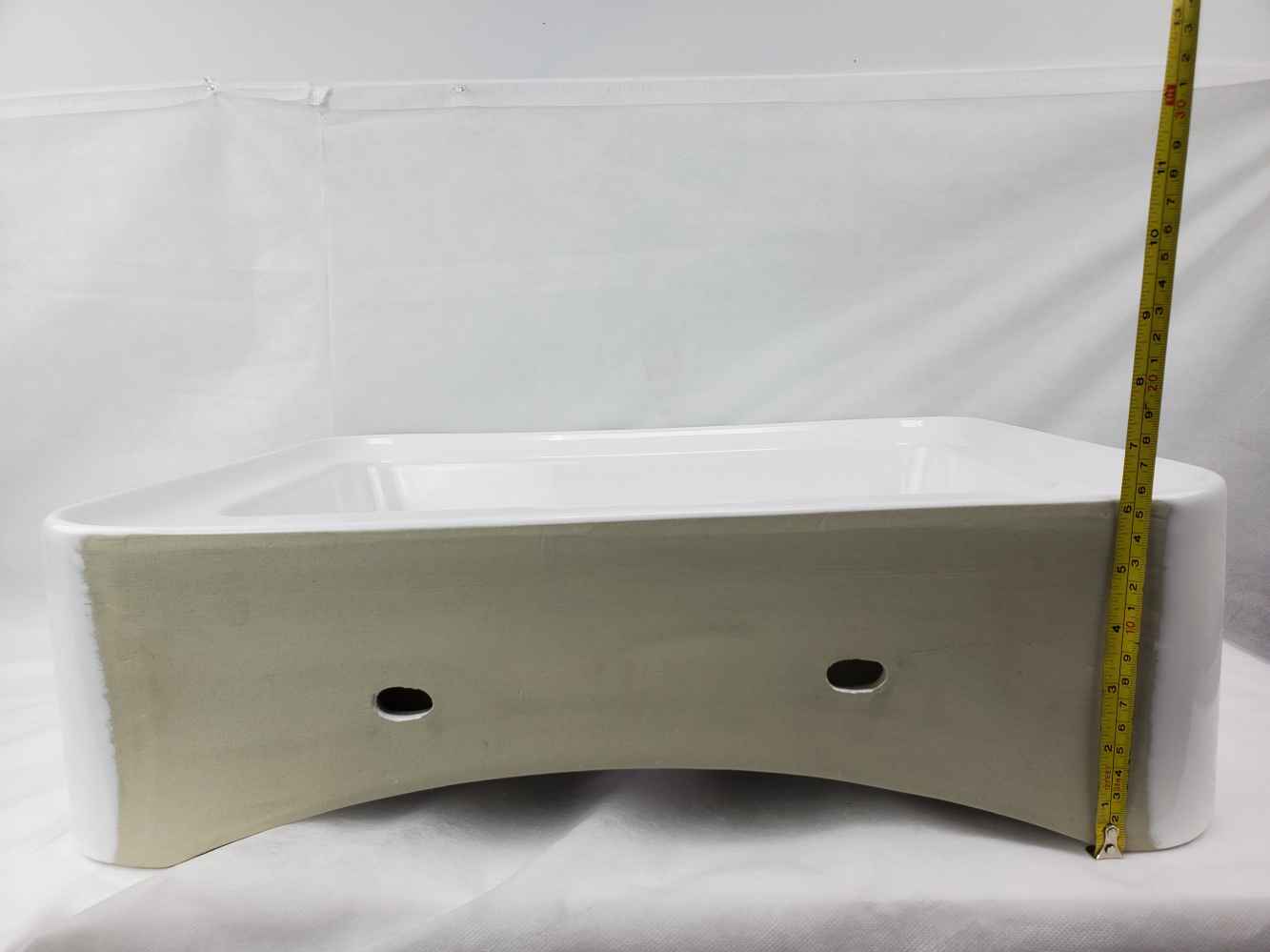 20.9-in. x 16.73-in. Rectangle Bathroom Vessel Sink White Enamel Glaze