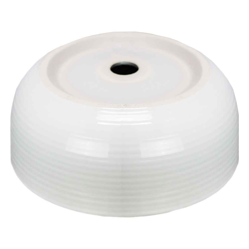 14.09-in. x 14.09-in. Round Bathroom Vessel Sink White Enamel Glaze