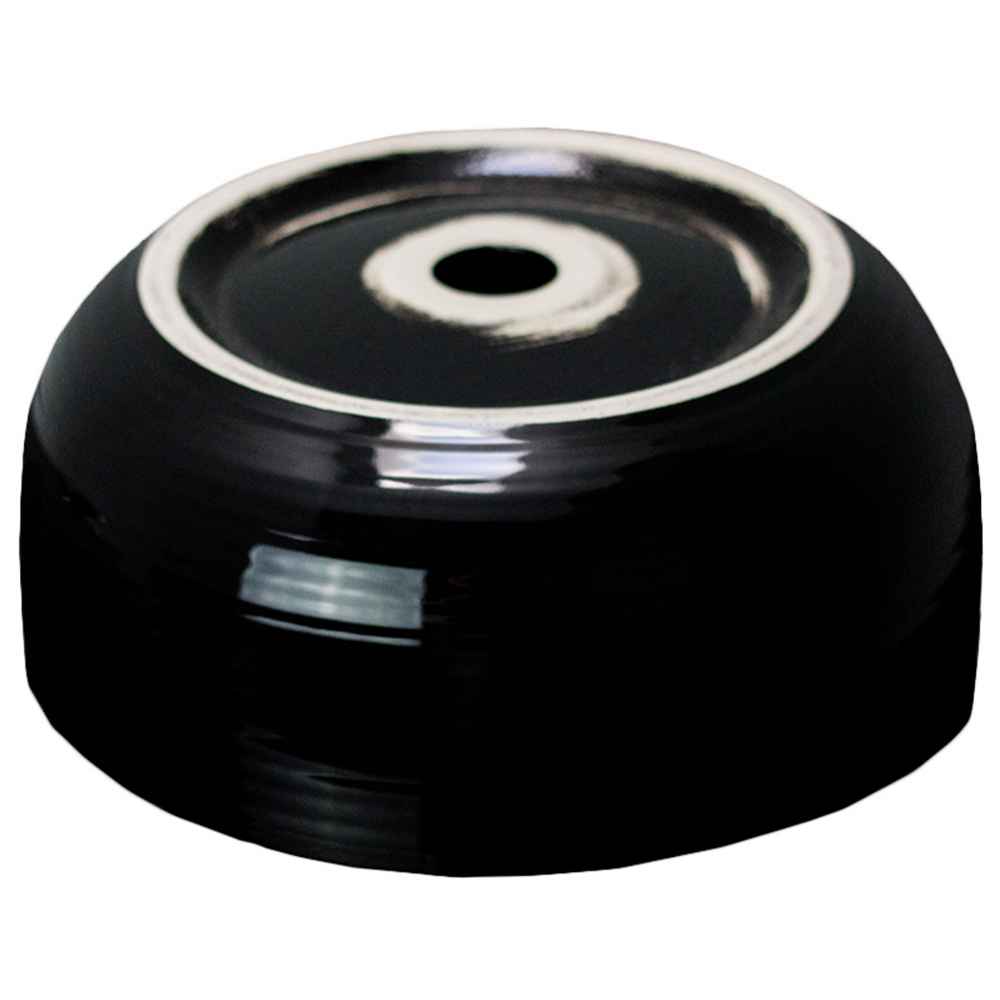 14.09-in. x 14.09-in. Round Bathroom Vessel Sink Black Enamel Glaze