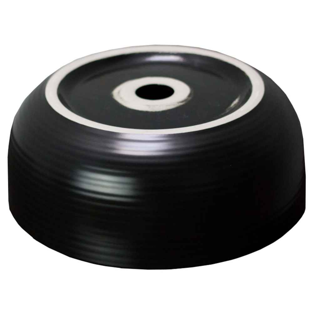 14.09-in. x 14.09-in. Round Bathroom Vessel Sink Black Enamel Glaze