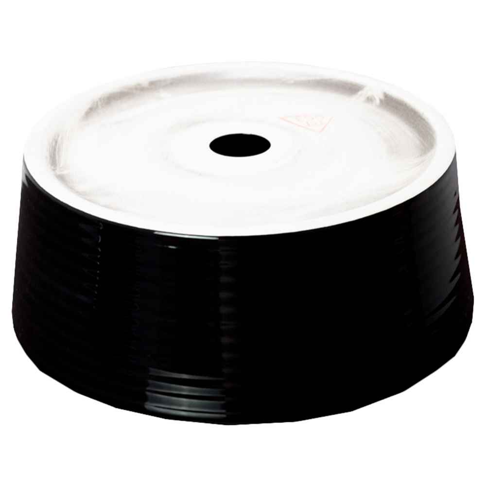 14.09-in. x 14.09-in. Round Bathroom Vessel Sink Black Enamel Glaze