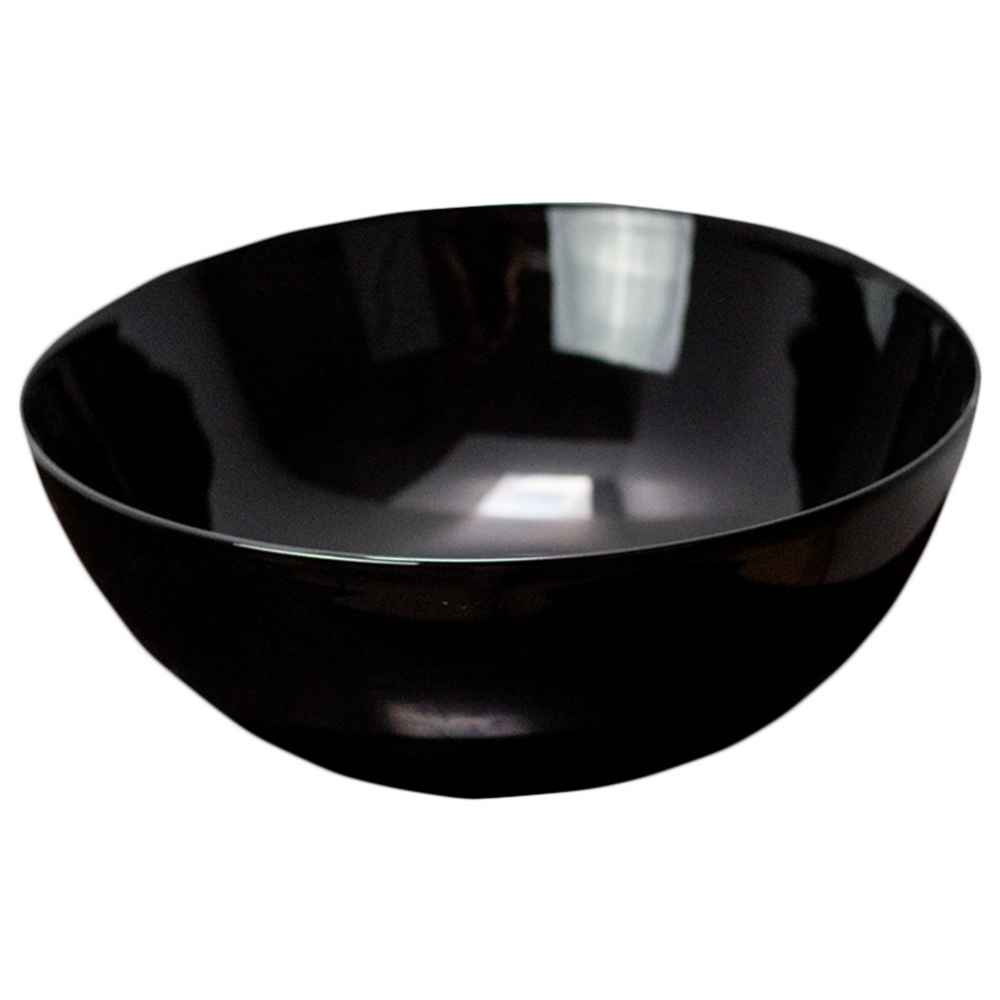 14.09-in. x 14.09-in. Round Bathroom Vessel Sink Black Enamel Glaze