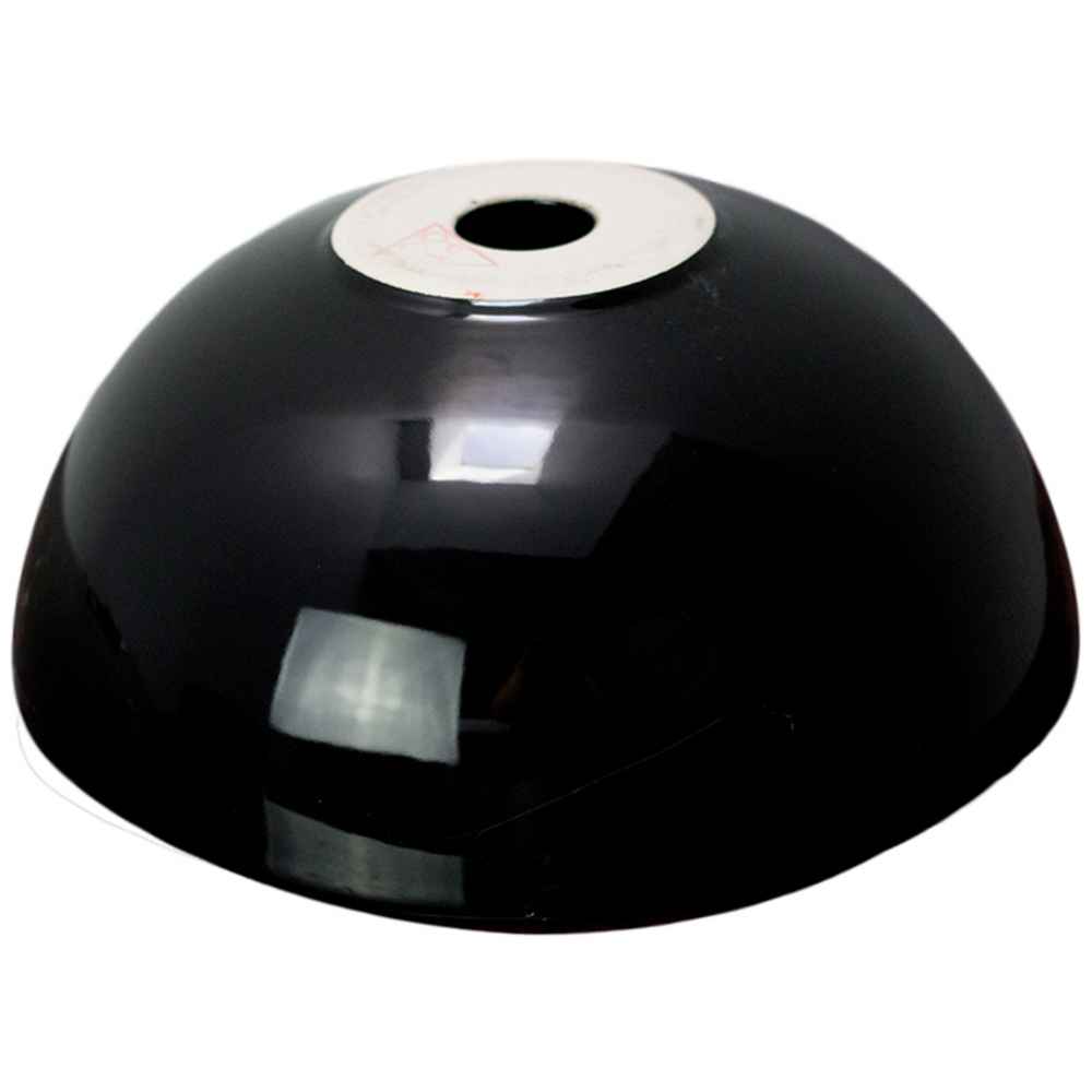 14.09-in. x 14.09-in. Round Bathroom Vessel Sink Black Enamel Glaze