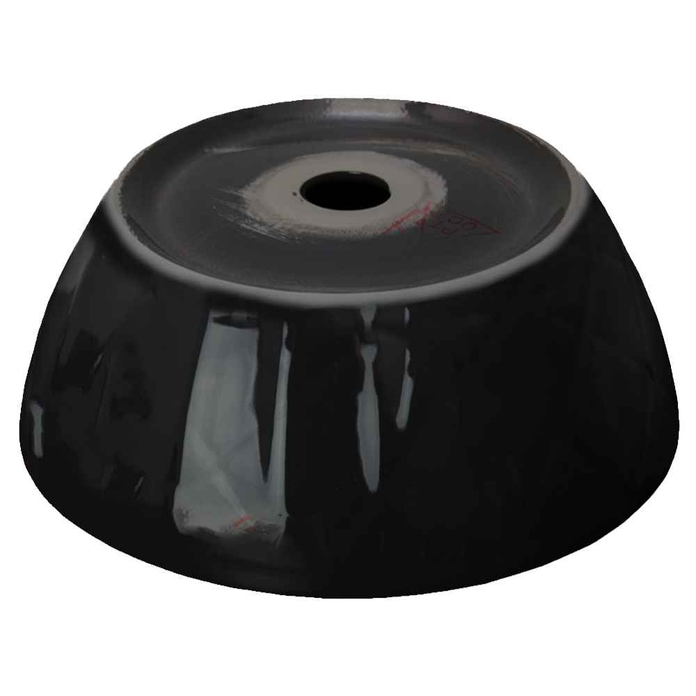 14.09-in. x 14.09-in. Round Bathroom Vessel Sink White Enamel Glaze