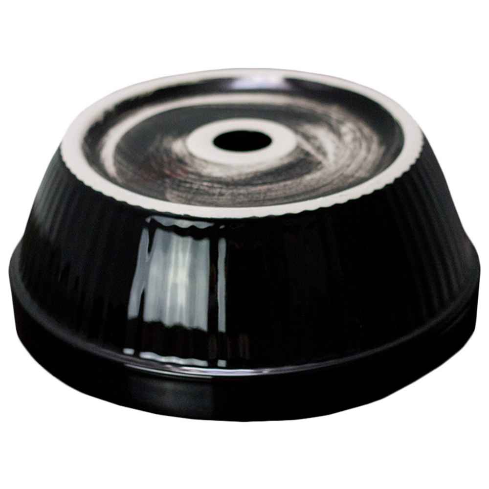 14.09-in. x 14.09-in. Round Bathroom Vessel Sink Black Enamel Glaze