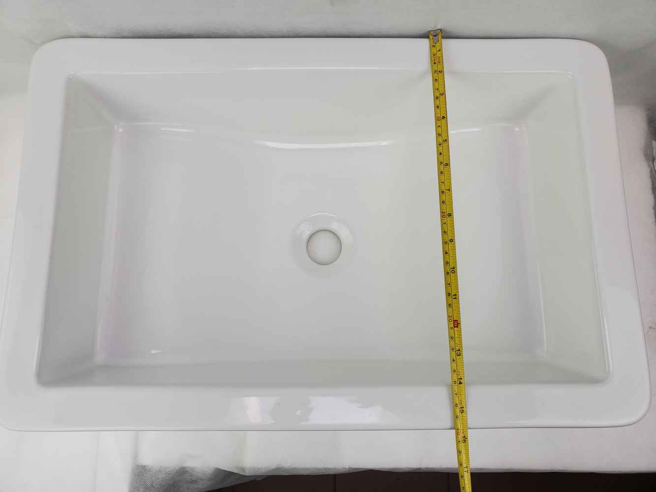 23-in. x 15-in. Rectangle Bathroom Vessel Sink White Enamel Glaze