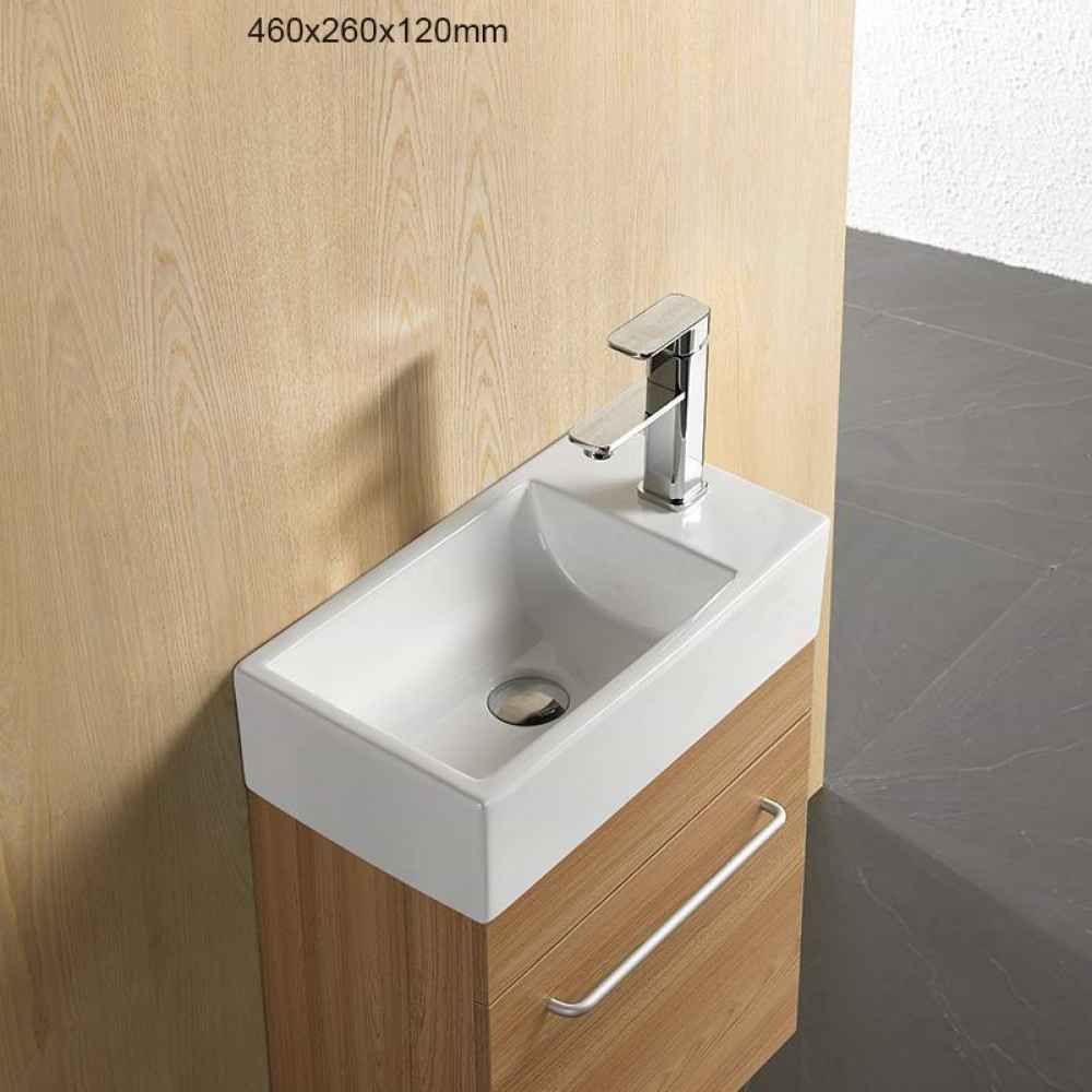 18.1-in. x 10.2-in. Rectangle Bathroom Vessel Sink White Enamel Glaze