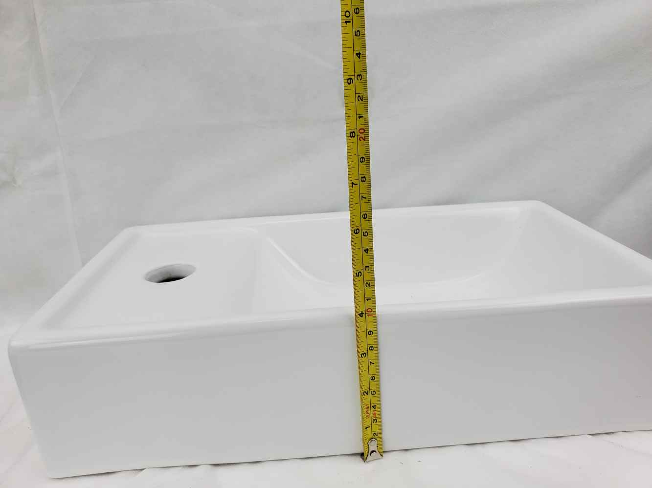 16.3 x 8.7 in White Rectangle Ceramic Bathroom Vessel Sink