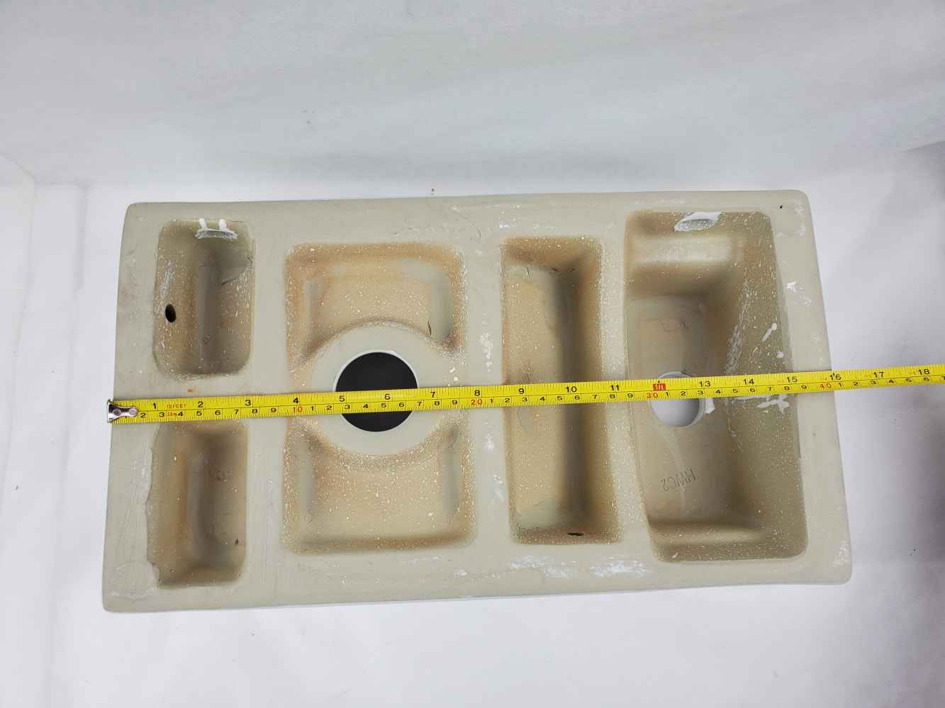 16.3 x 8.7 in White Rectangle Ceramic Bathroom Vessel Sink