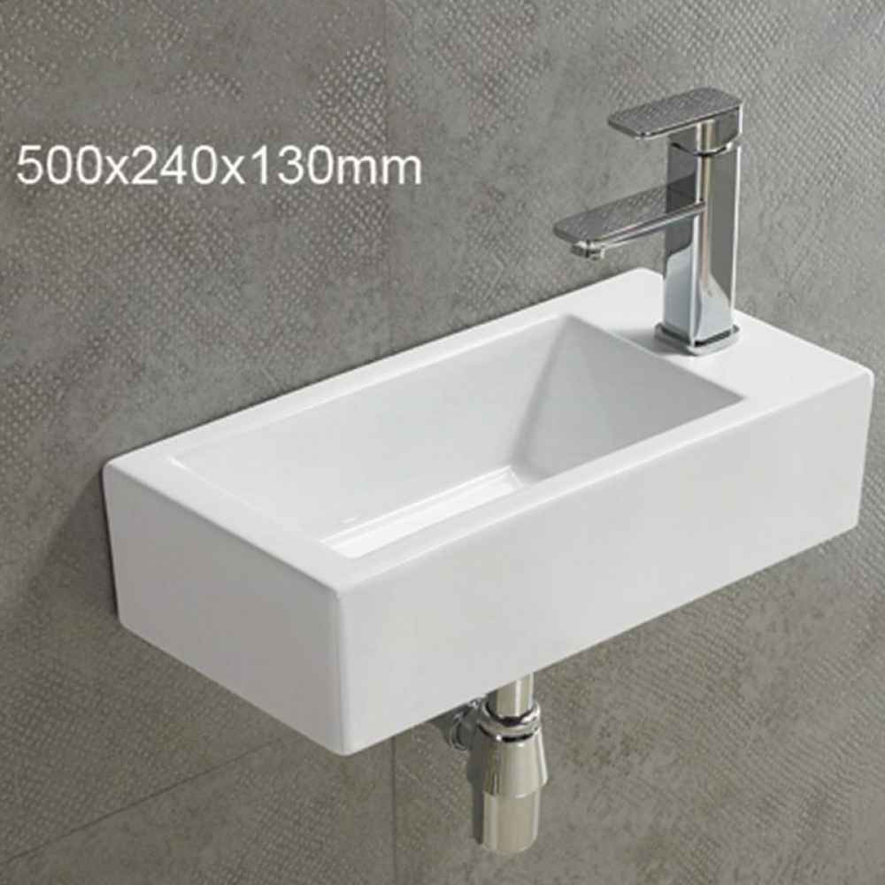 19.7-in. x 9.4-in. Rectangle Bathroom Vessel Sink White Enamel Glaze
