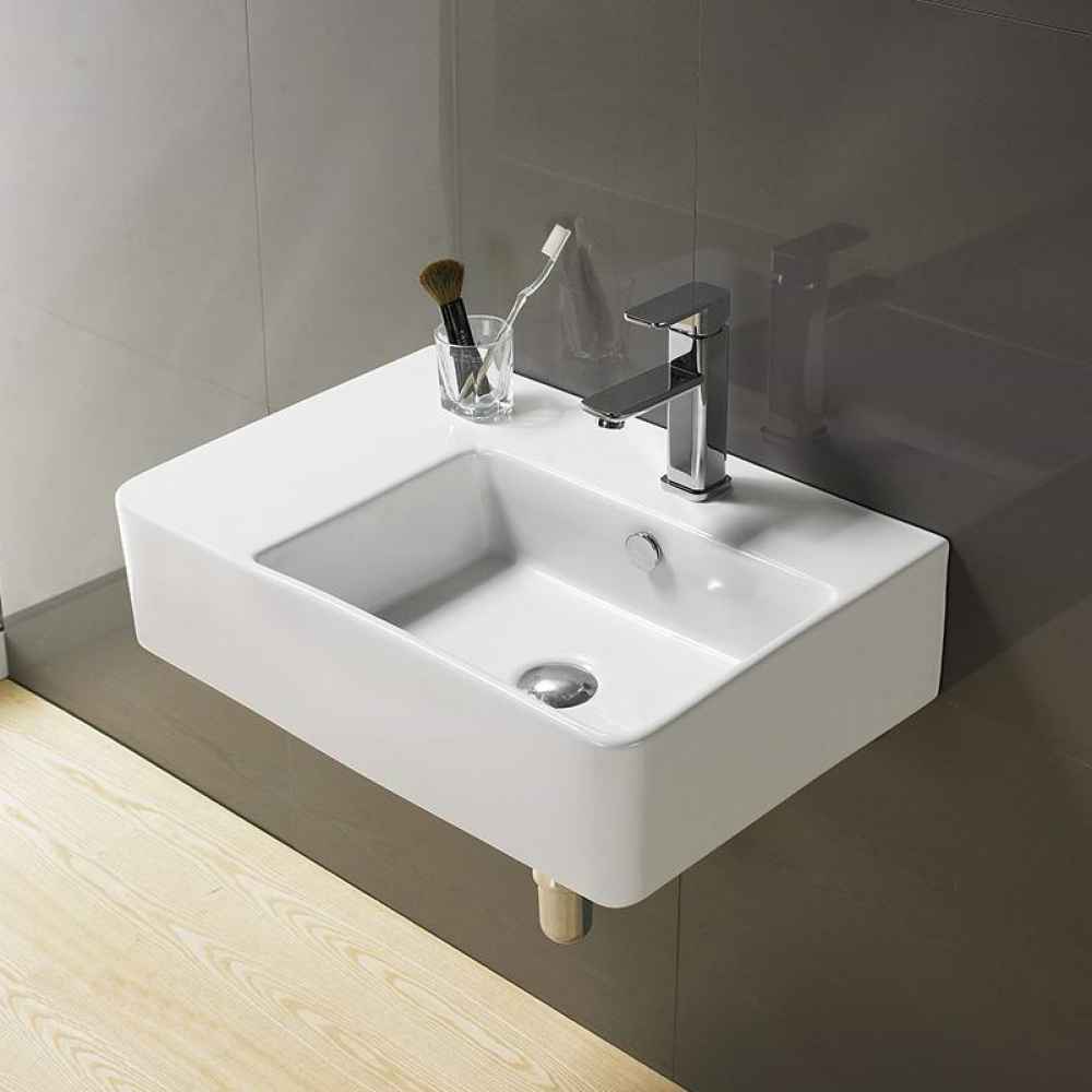 23.8-in. x 16.1-in. Rectangle Bathroom Vessel Sink White Enamel Glaze