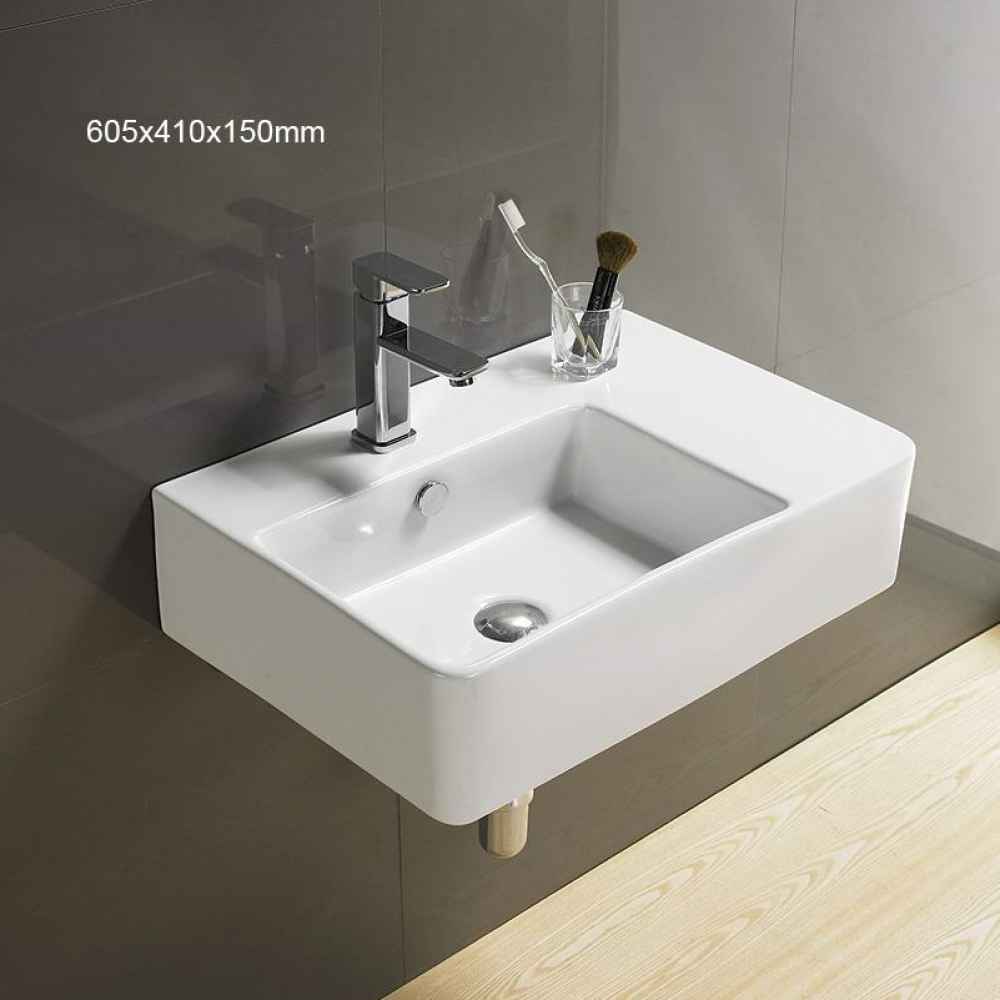 23.8-in. x 16.1-in. Rectangle Bathroom Vessel Sink White Enamel Glaze
