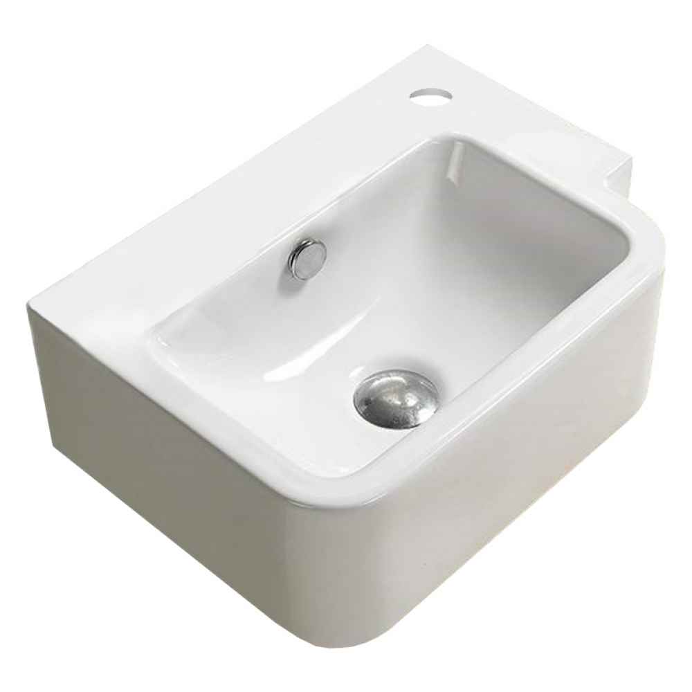 17.5-in. x 12.6-in. Rectangle Bathroom Vessel Sink White Enamel Glaze