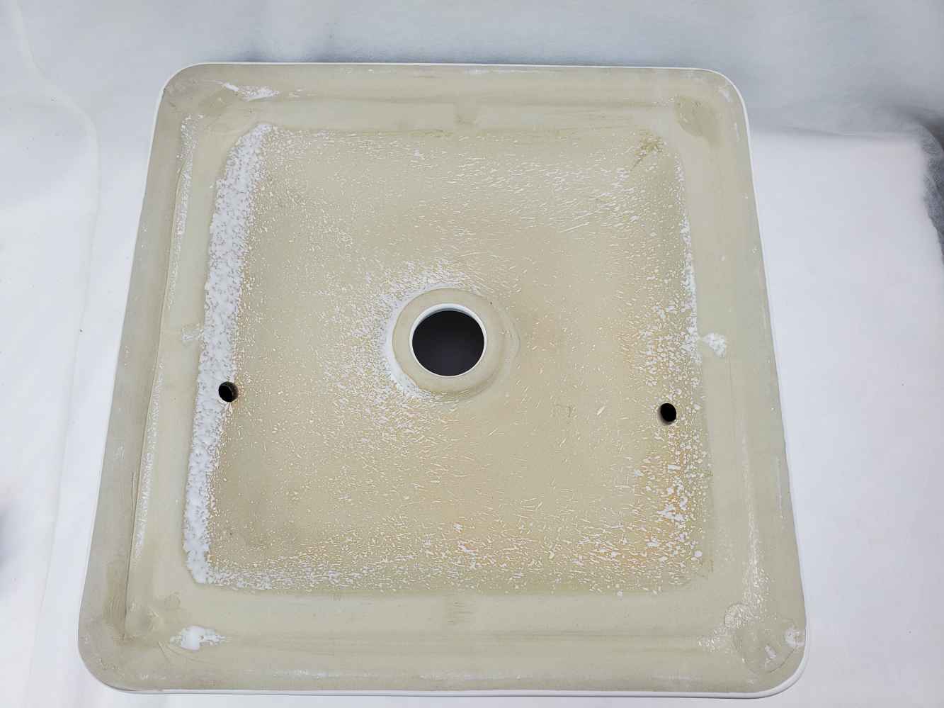 16.1-in. x 15.6-in. Rectangle Bathroom Vessel Sink White Enamel Glaze