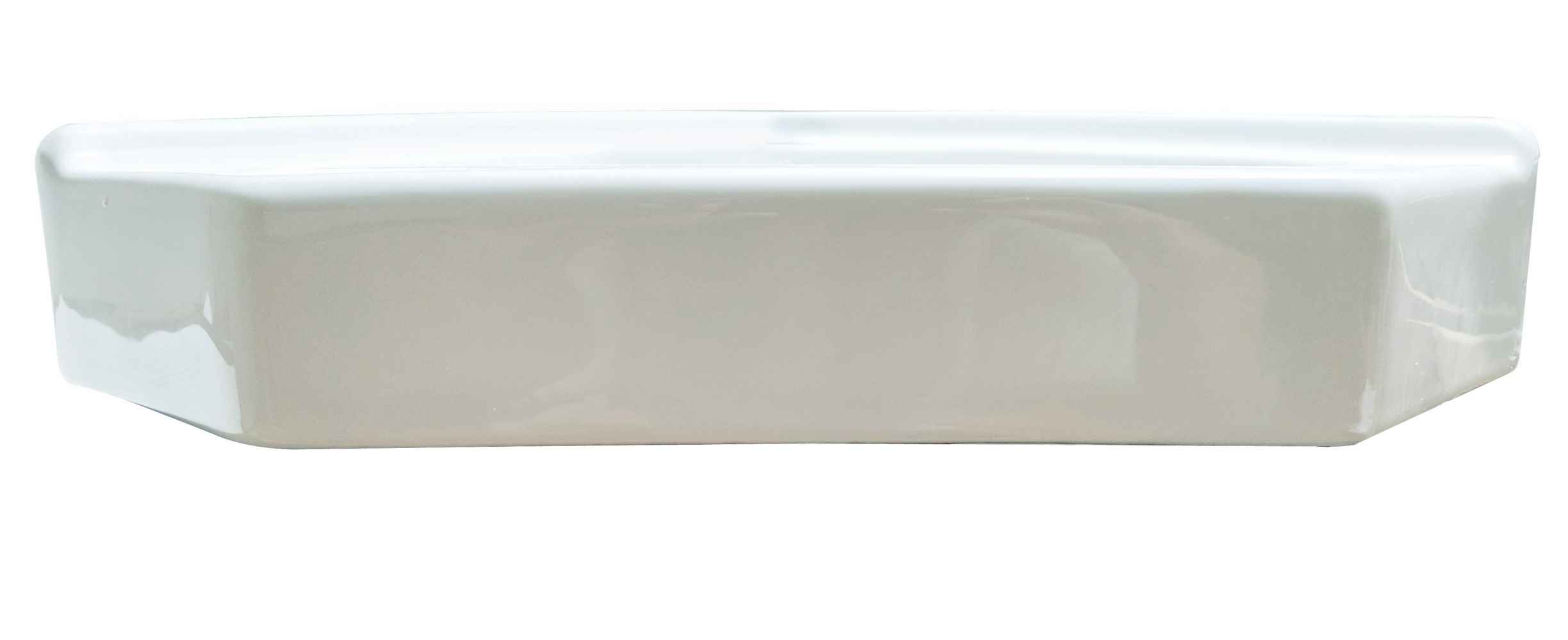 21.5-in. x 15.25-in. V-Shape Bathroom Vessel Sink White Enamel Glaze
