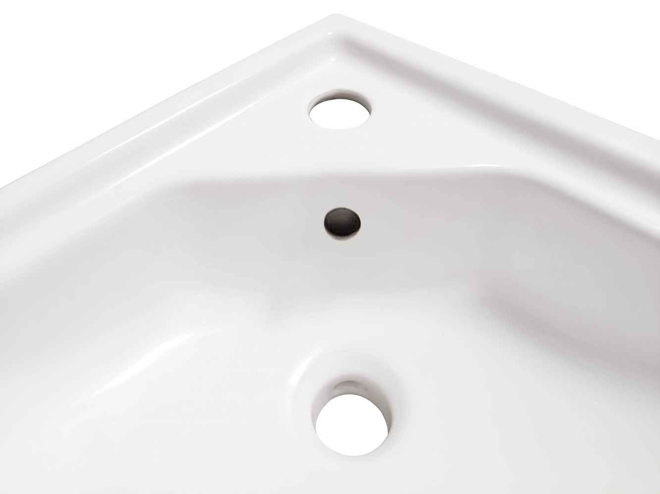 21.5-in. x 15.25-in. V-Shape Bathroom Vessel Sink White Enamel Glaze