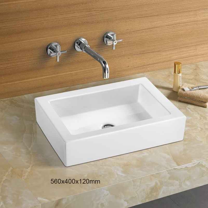 22-in. x 15.7-in. Rectangle Bathroom Vessel Sink White Enamel Glaze