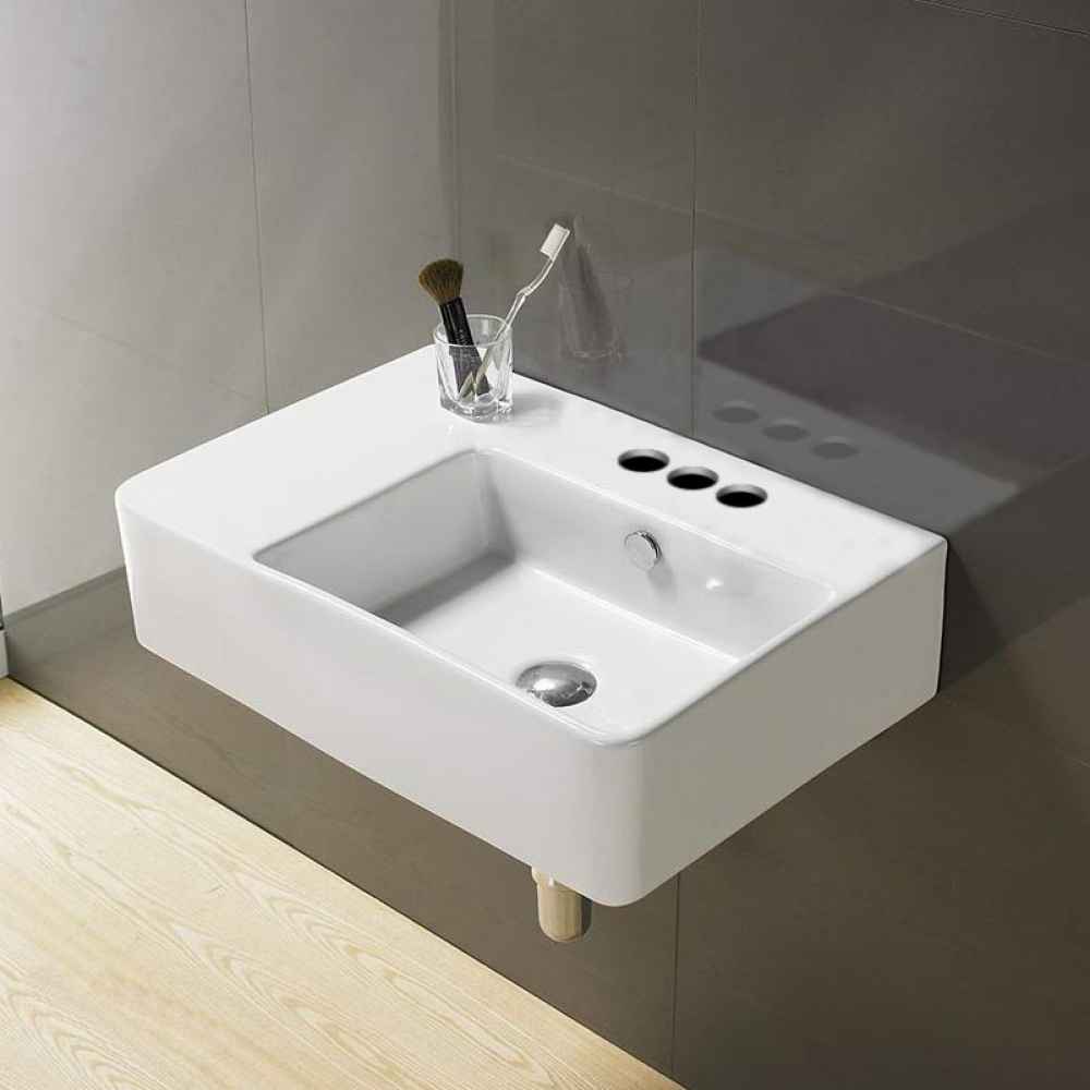 23.8-in. x 16.1-in. Rectangle Bathroom Vessel Sink White Enamel Glaze