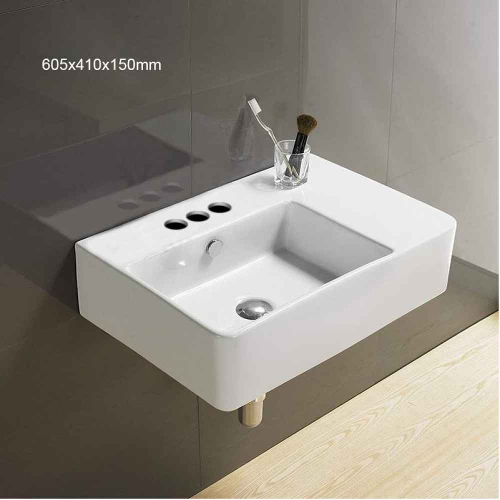 23.8-in. x 16.1-in. Rectangle Bathroom Vessel Sink White Enamel Glaze