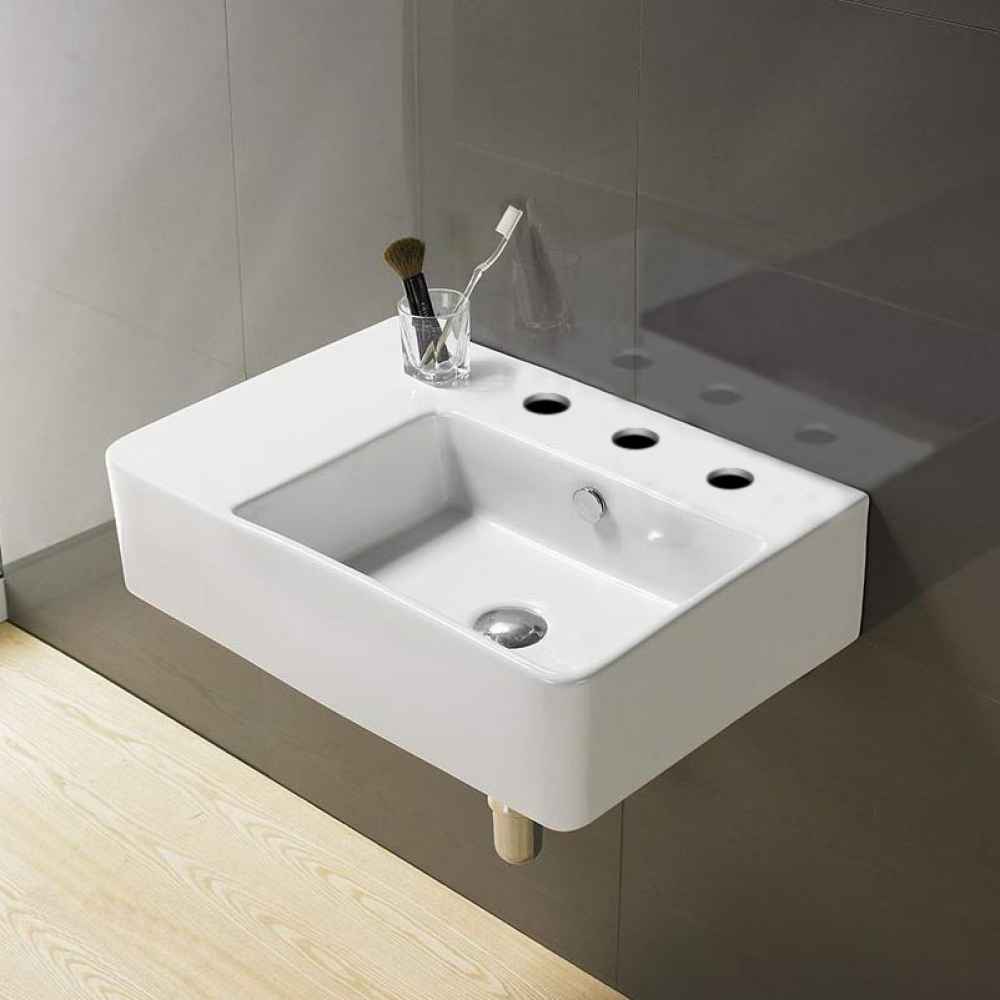 23.8-in. x 16.1-in. Rectangle Bathroom Vessel Sink White Enamel Glaze