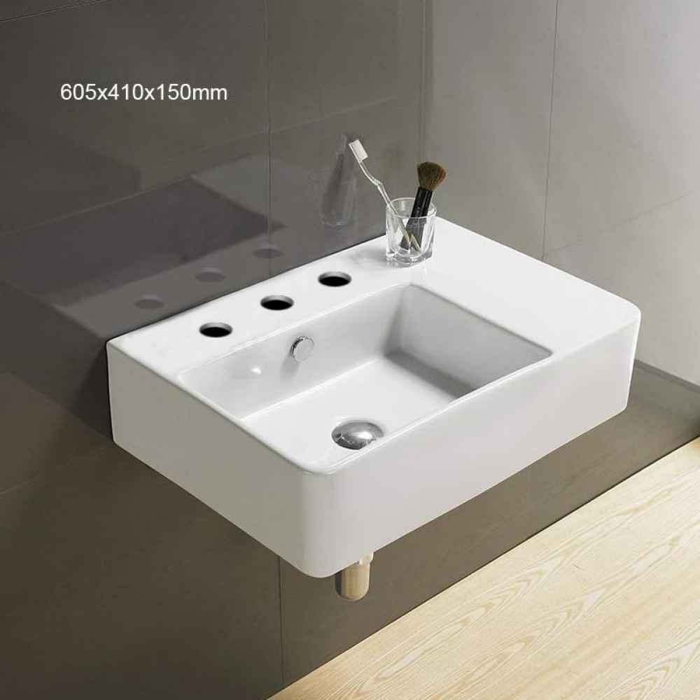 23.8-in. x 16.1-in. Rectangle Bathroom Vessel Sink White Enamel Glaze
