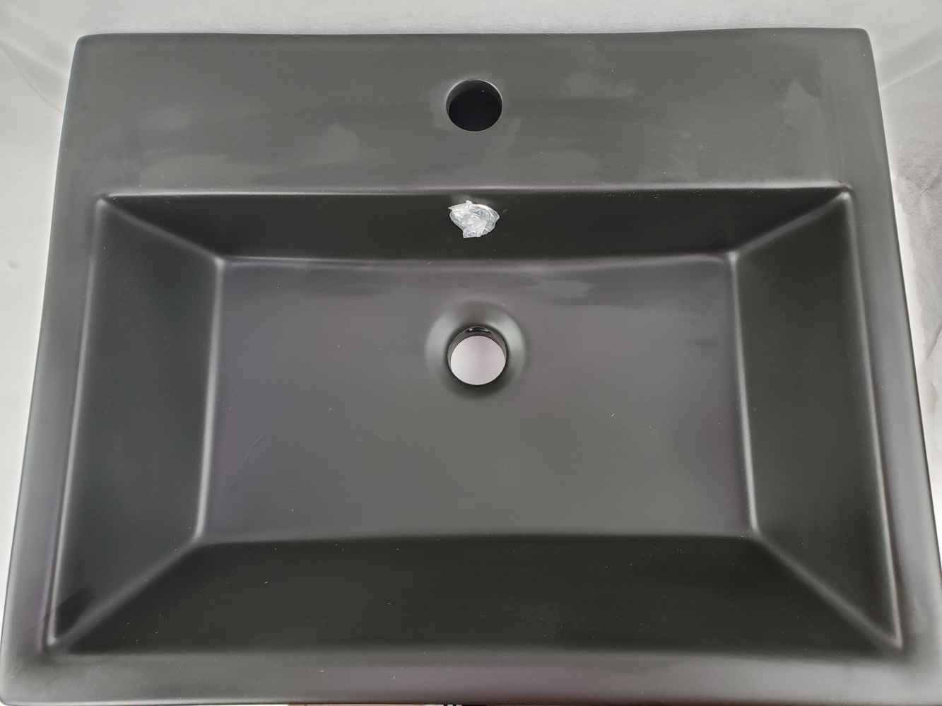 20.9-in. x 16.5-in. Rectangle Bathroom Vessel Sink Black Enamel Glaze