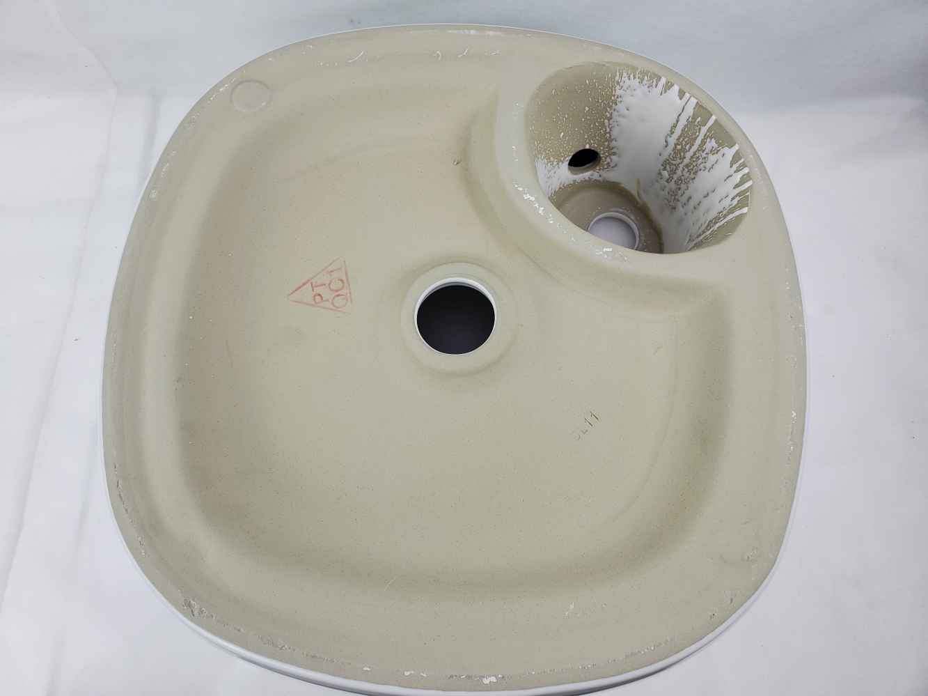 17.3-in. x 17.3-in. Square Bathroom Vessel Sink White Enamel Glaze