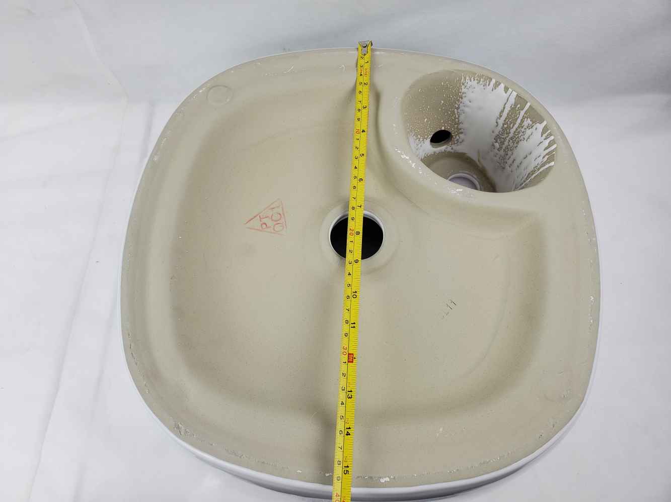 17.3-in. x 17.3-in. Square Bathroom Vessel Sink White Enamel Glaze