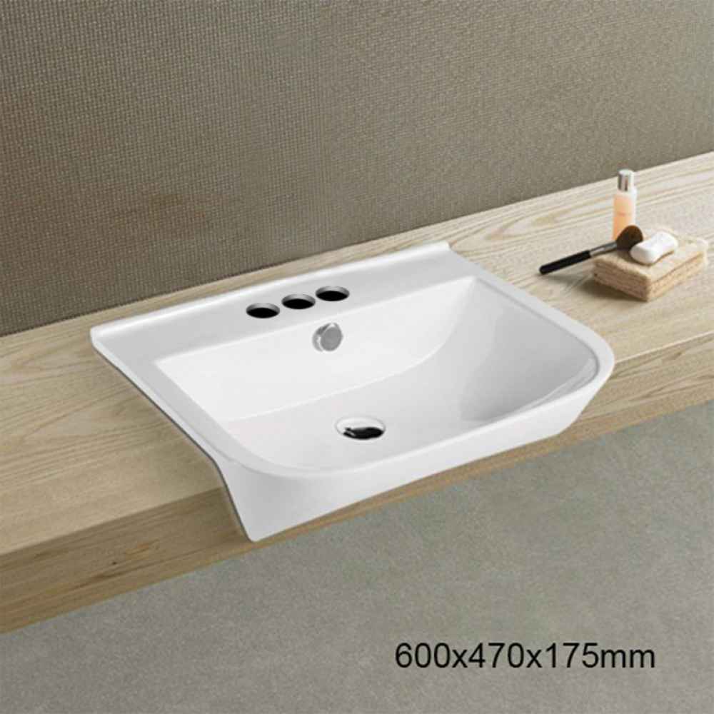 23.6-in. x 18.5-in. Rectangle Bathroom Vessel Sink White Enamel Glaze