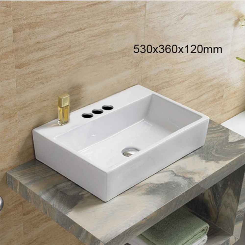 20.9-in. x 14.2-in. Rectangle Bathroom Vessel Sink White Enamel Glaze