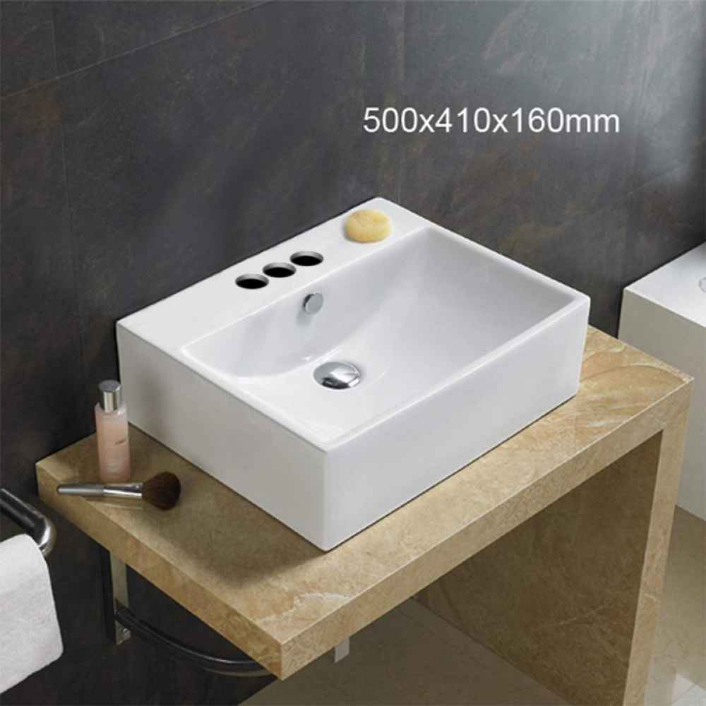 19.7-in. x 16.1-in. Rectangle Bathroom Vessel Sink White Enamel Glaze